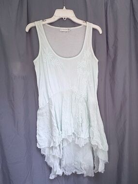 4 Love and Liberty by Johnny Was Light Mint Embroidered High-Low Tunic